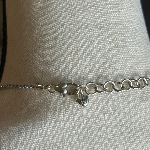 Brighton Flourish Heart Necklace Triple Charm Silver Plated Chrystal 20" - Picture 4 of 10